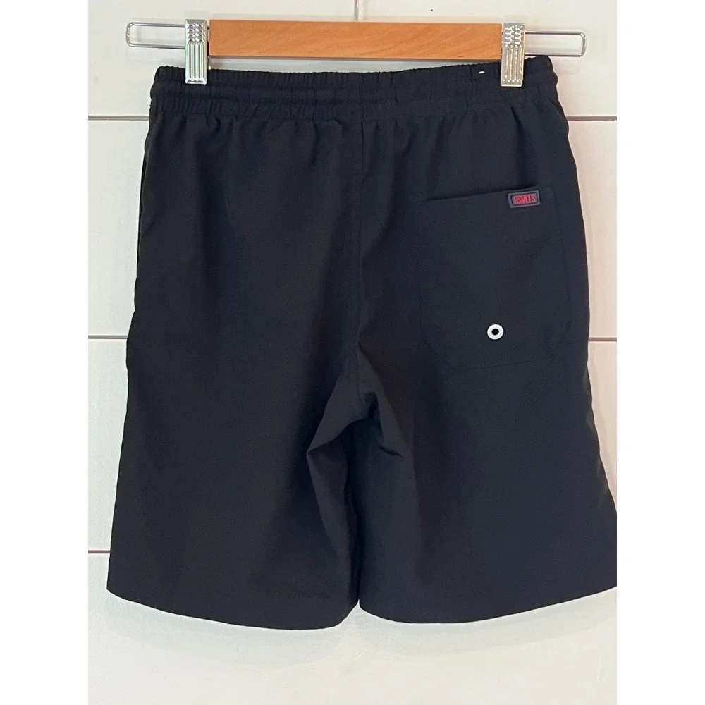 RSVLTS Kids Black Swim Trunks Retro Logo Board Shorts Large
